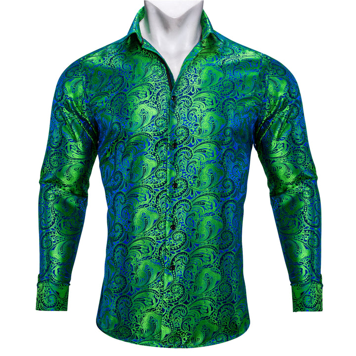 green blue formal shirt