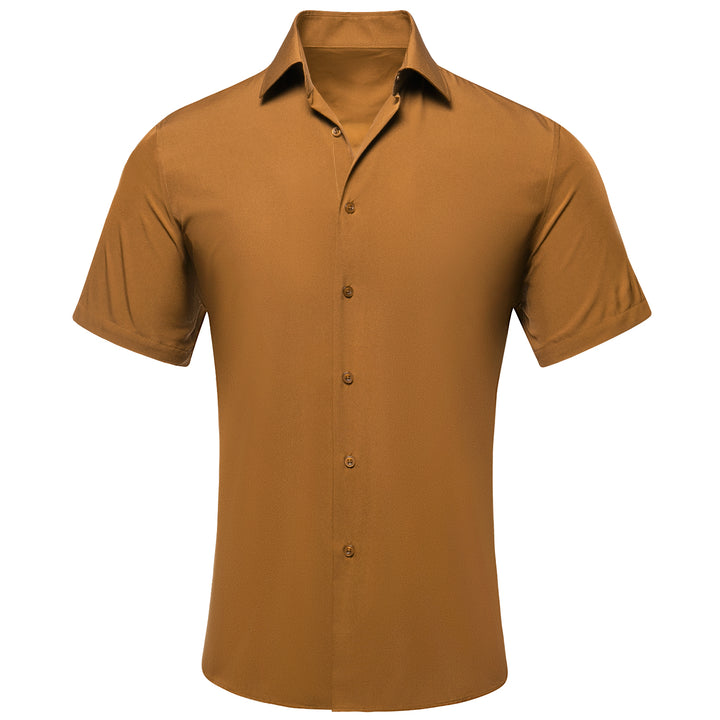 brown button up shirt mens