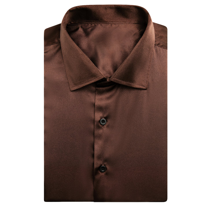 dark brown button up shirt