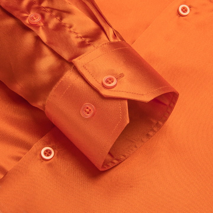 men's orange button down shirt