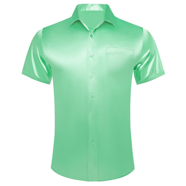 green silk shirt mens