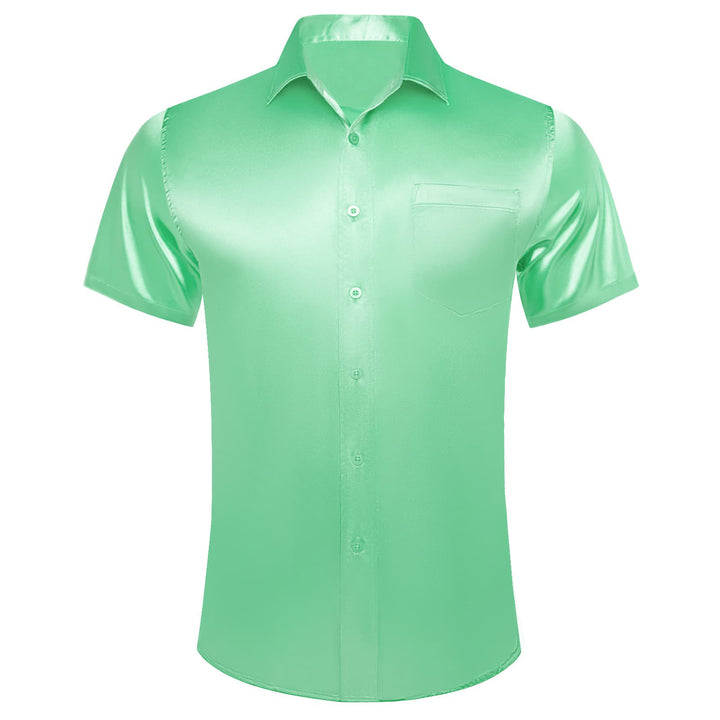 green silk shirt mens