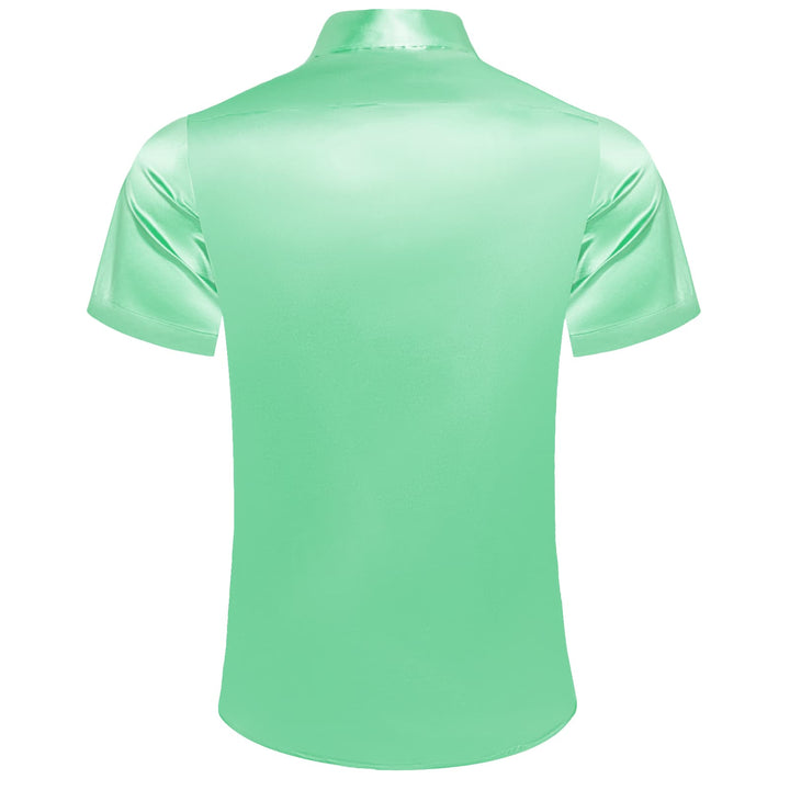 mens green silk shirt