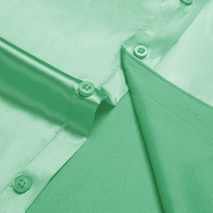 men's green silk shirt