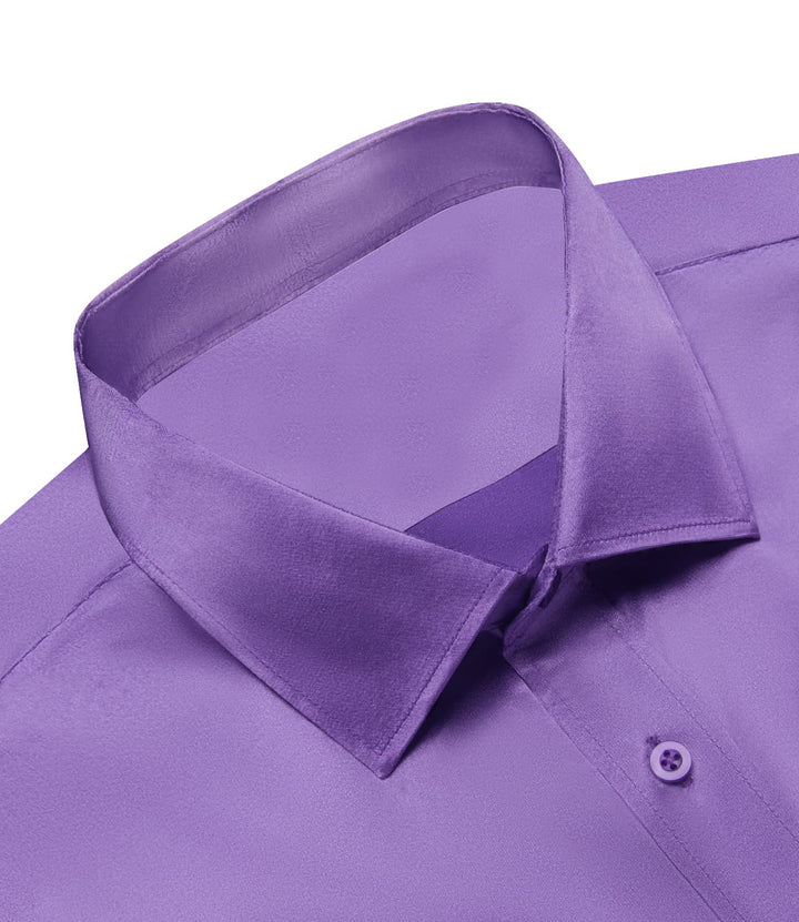 purple satin shirt mens