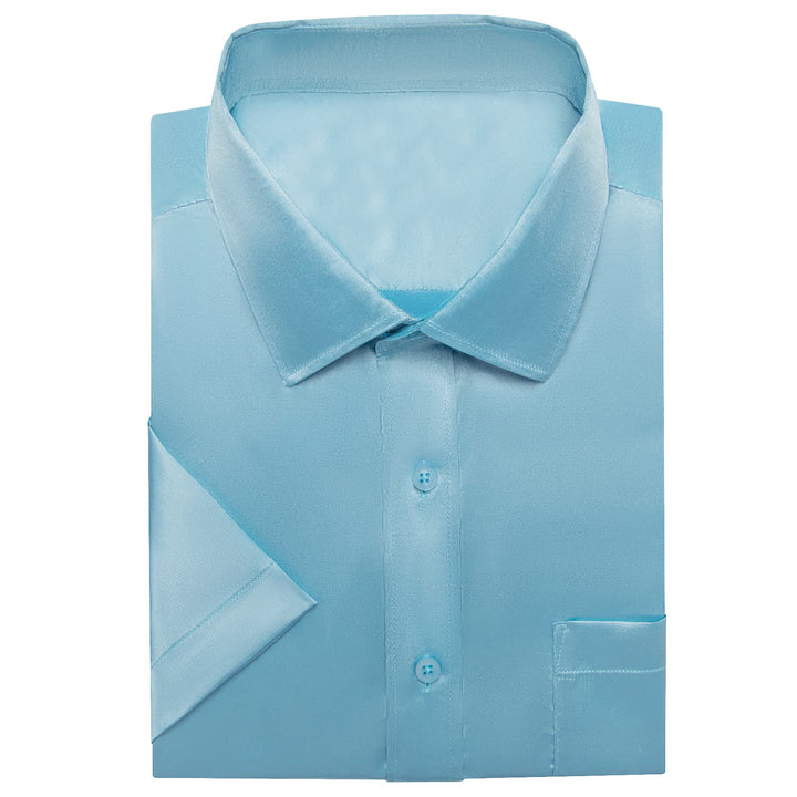 baby blue silk shirt