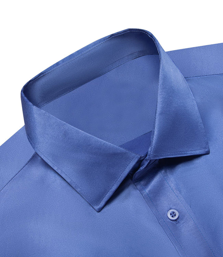 cobalt blue button down shirt