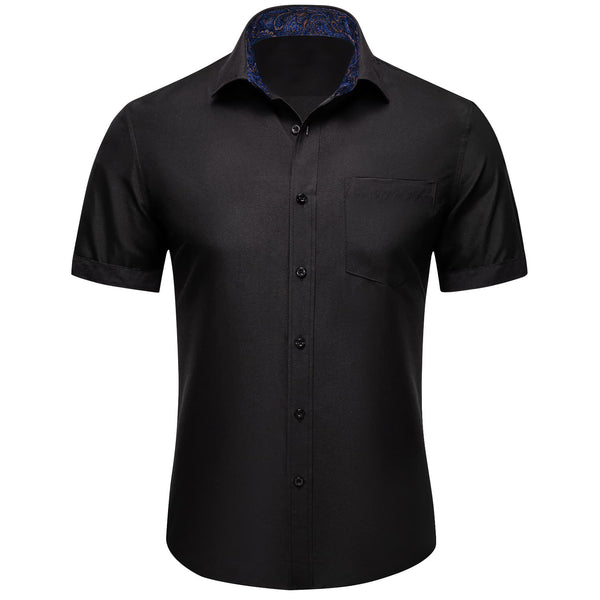 black button up shirt short sleeve