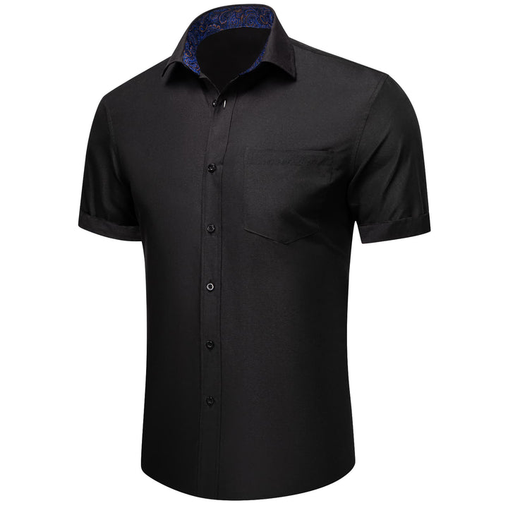 short sleeve black dress shirt