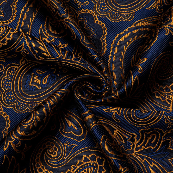 business dress suit shirt top gold navy blue paisley shirt for men