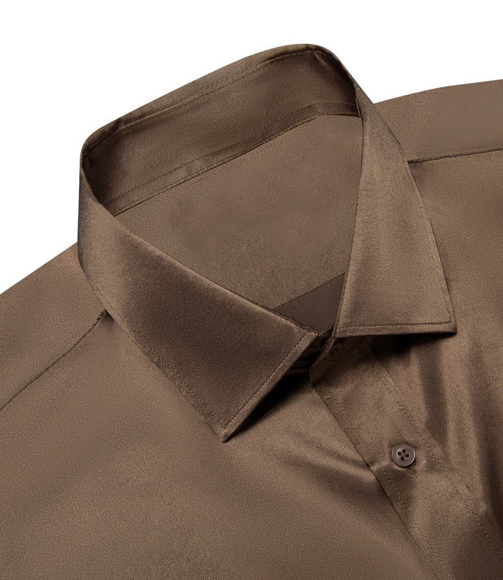 brown silk shirt mens