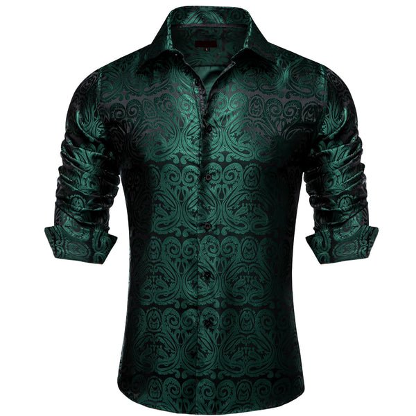 emerald green dress shirt men's