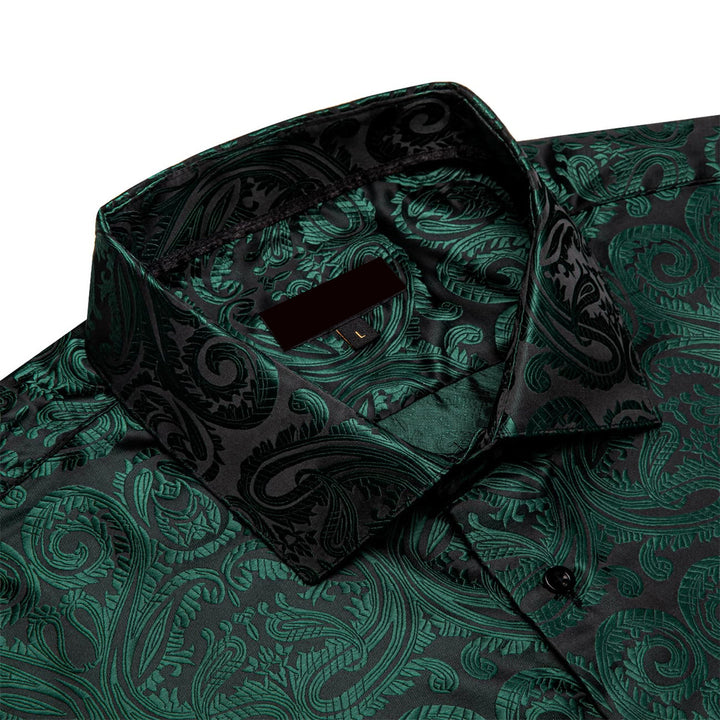 forest green floral shirt