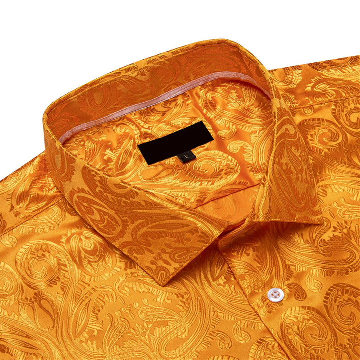 orange silk shirt