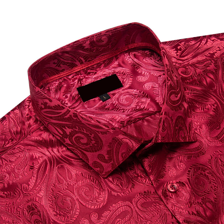 burgundy dress shirt mens