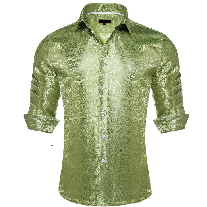 sage green button up shirt