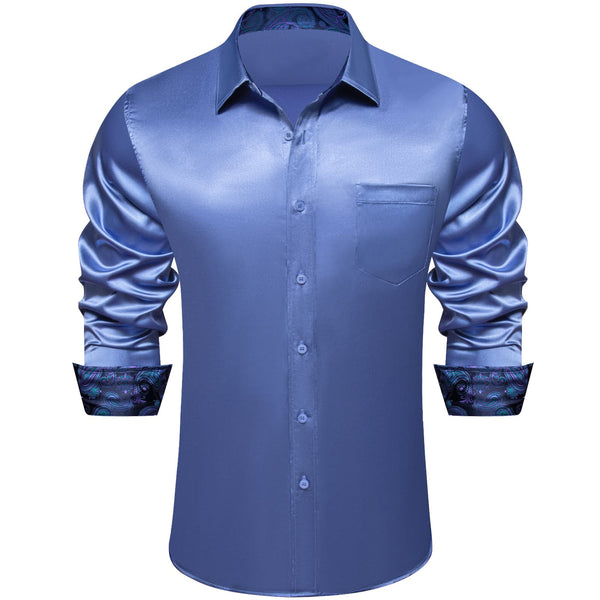 dark blue button up shirt