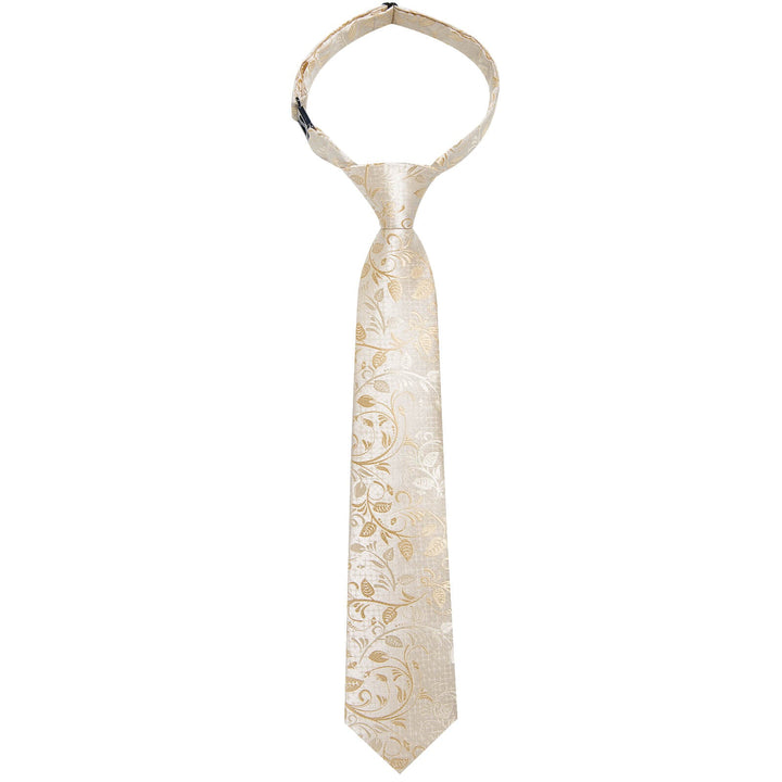  Champagne Color Floral Silk Boys Ties