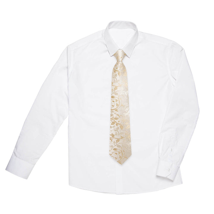  Champagne Color Floral Silk Boys Ties