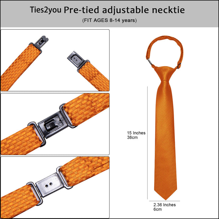 orange silk tie for kid