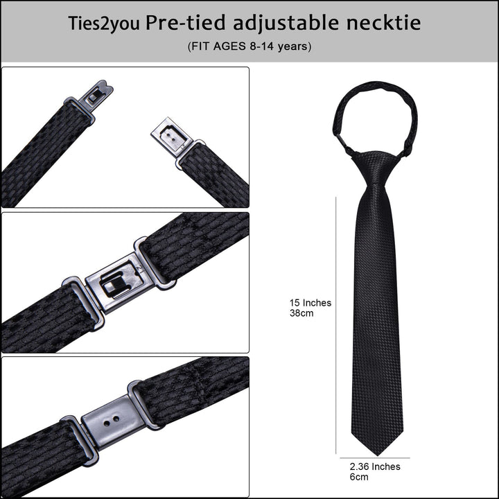 boys black skinny tie