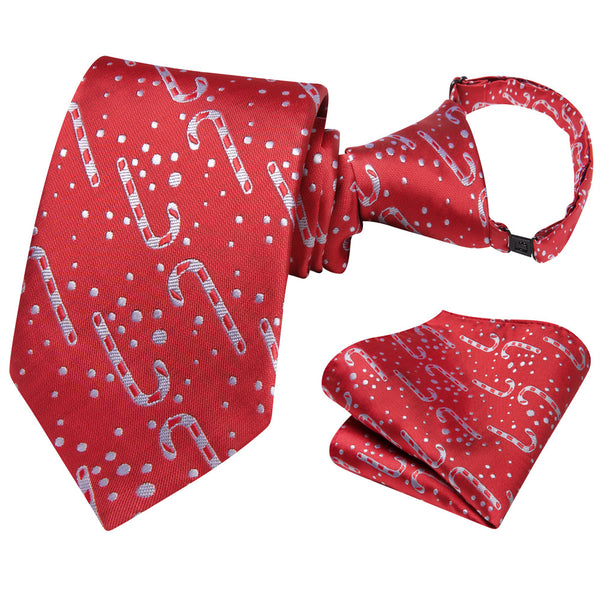 Ties2you Kids Tie Red Christmas Elements Children Pre-Tied Necktie Hanky Set