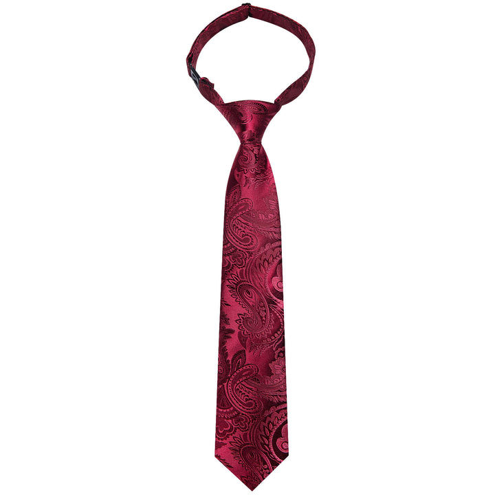 Burgundy Red Paisley Silk Boys Ties 