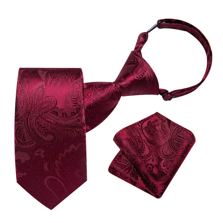 Burgundy Red Paisley Silk Boys Ties 