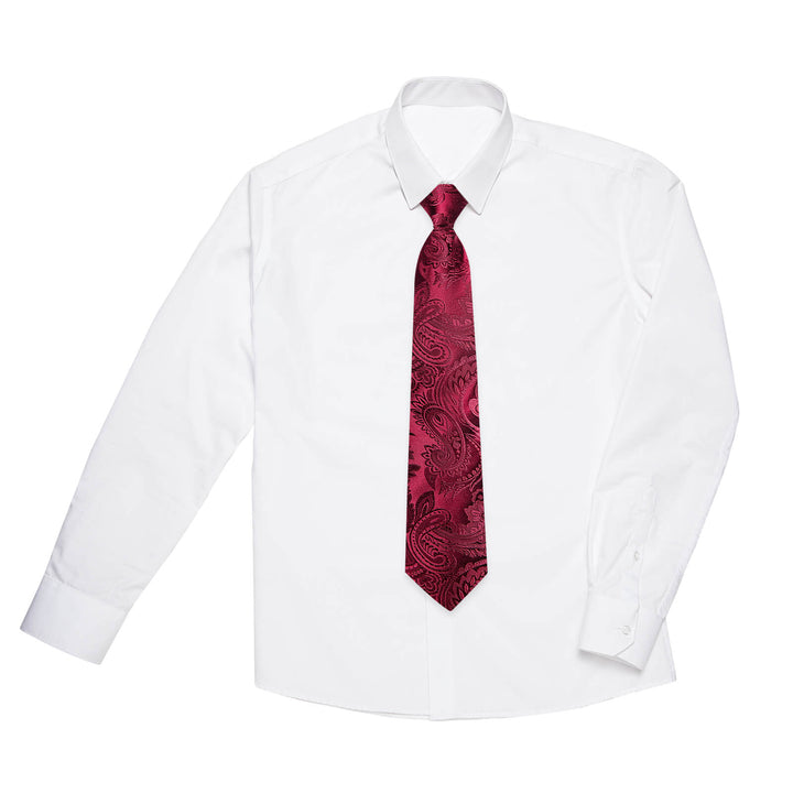 Burgundy Red Paisley Silk Boys Ties 