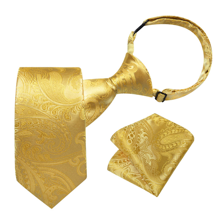 Sand Yellow Floral Silk Boys Ties