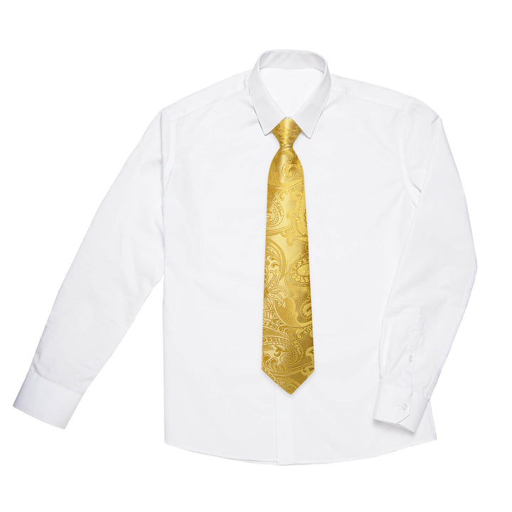 Sand Yellow Floral Silk Boys Ties