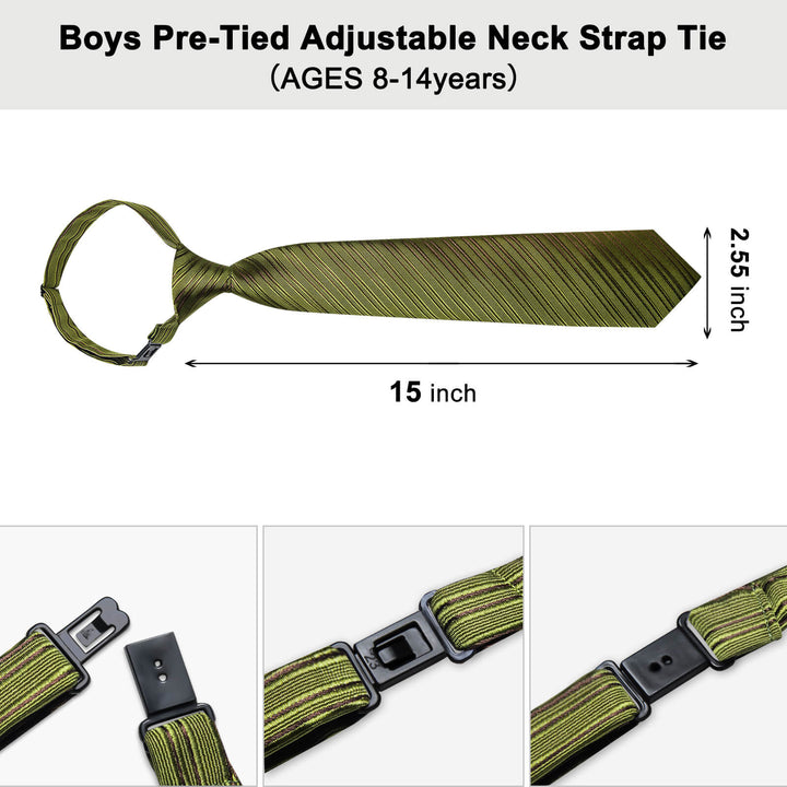 Olive Drab Green Striped Silk Tie