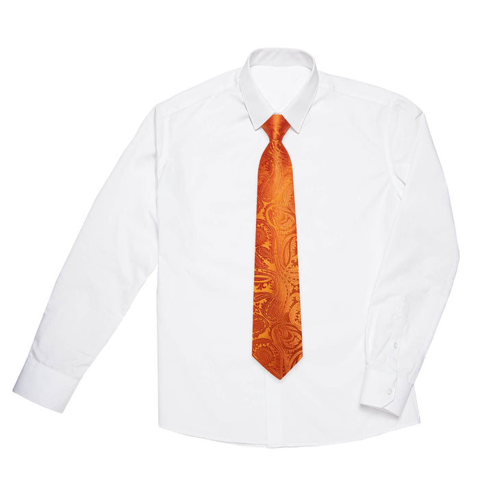 Tiger Orange Paisley Silk Boys Ties