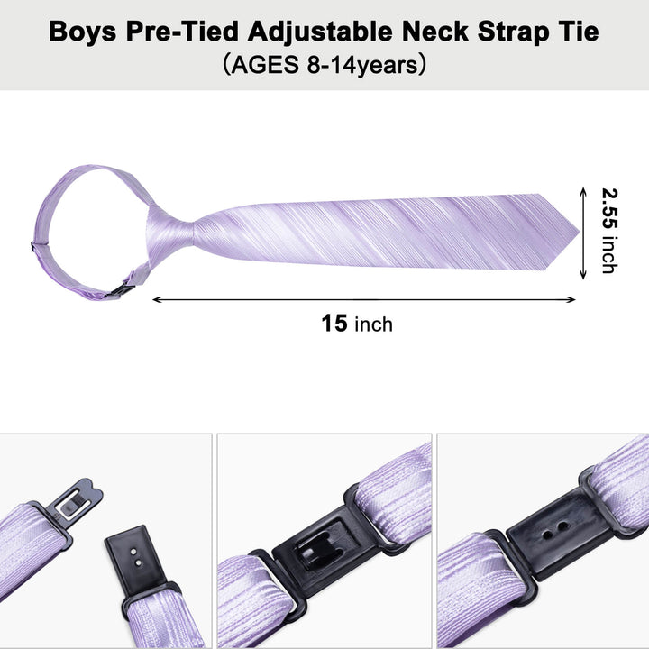 Periwinkle Purple Striped Silk Boys Ties