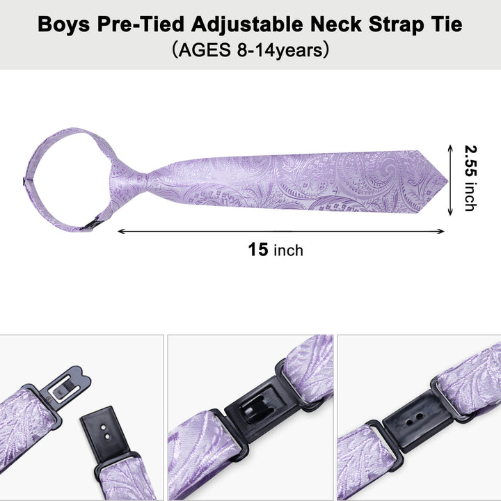 Light Purple Paisley Silk Boys Ties