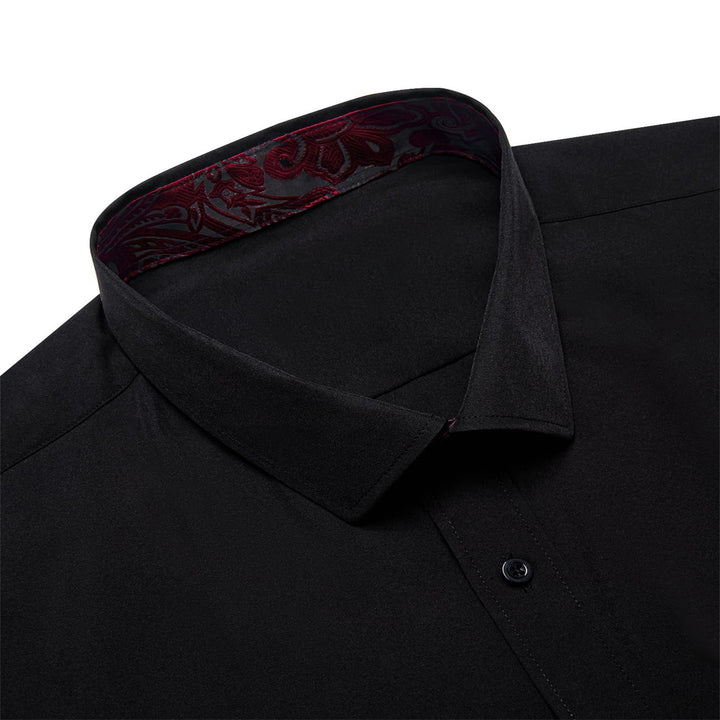 mens black silk shirt