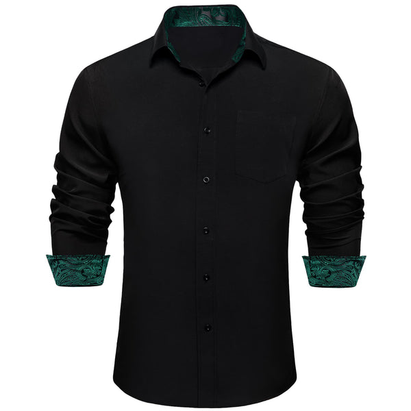 men's black button up shirt