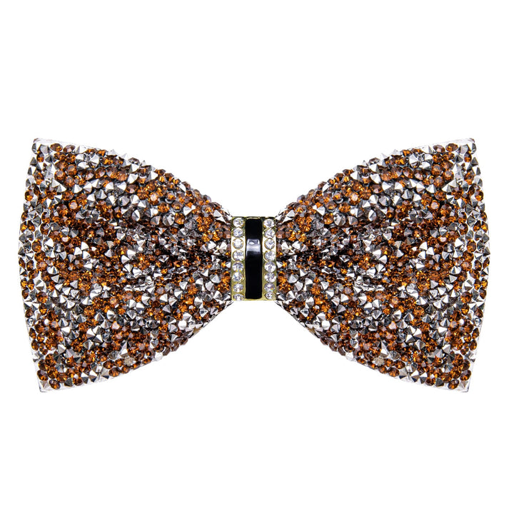 Golden Silver Imitated Rhinestone Bow Ties for Men -Pre Tied Sequin Adjustable Length Bowties for Wedding Party