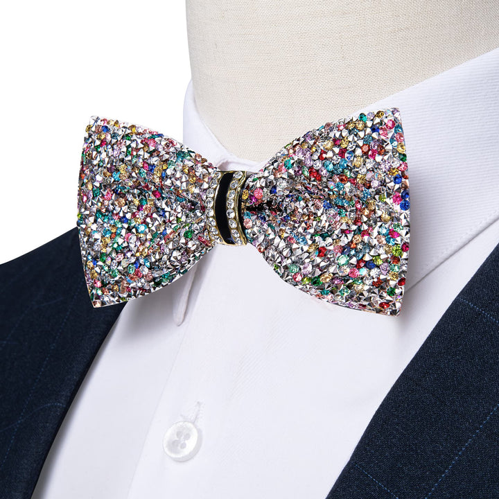 fashion mix colors pre tied bow ties for  men with Rhinestones Imitated Crystal 