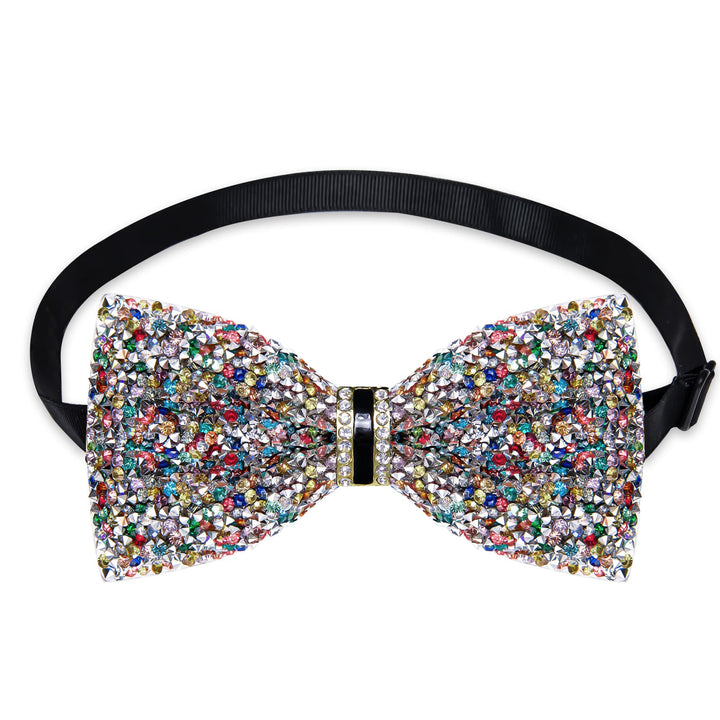 fashion mix colors pre tied bow ties for  men with Rhinestones Imitated Crystal 