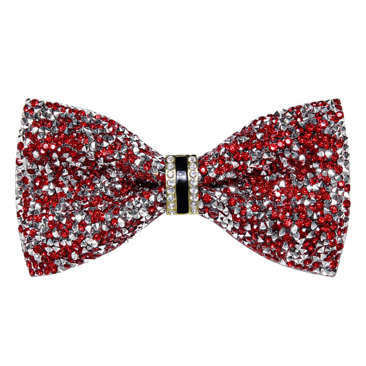 fashion pure red colors pre tied bow ties for men wedding party with Rhinestones Imitated Crystal 