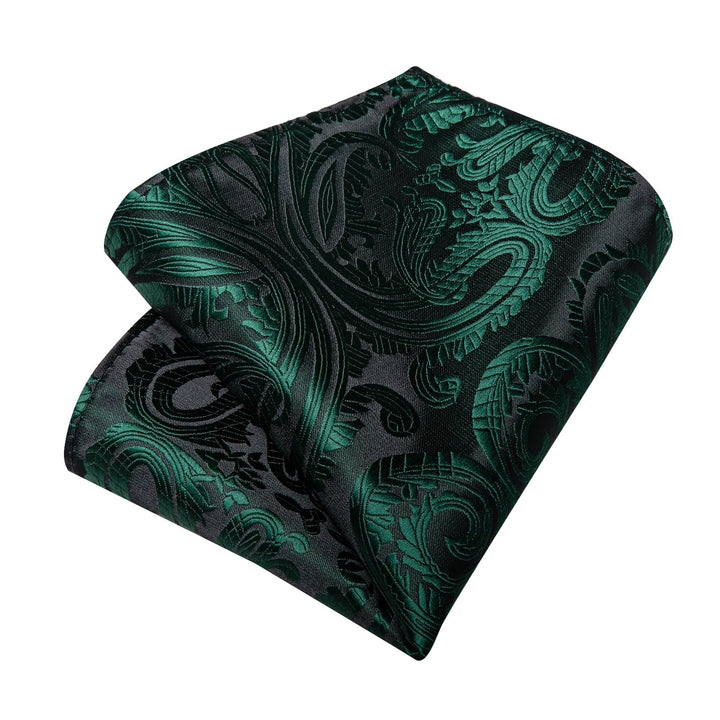 silk mens basil green paisley tie pocket square cufflinks set for office