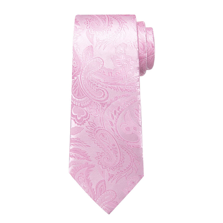 wedding silk mens accessory design paisley hot pink tie handkerchief cufflinks set