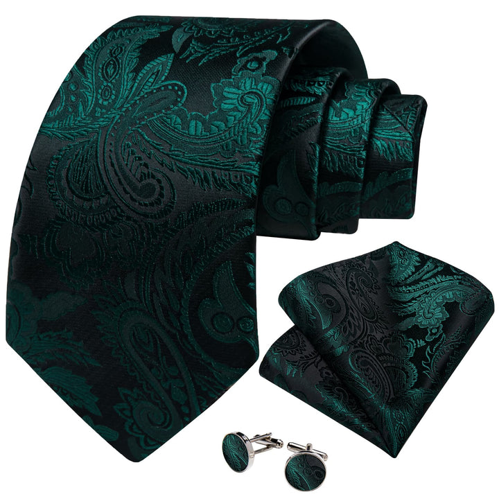 dark green paisley tie