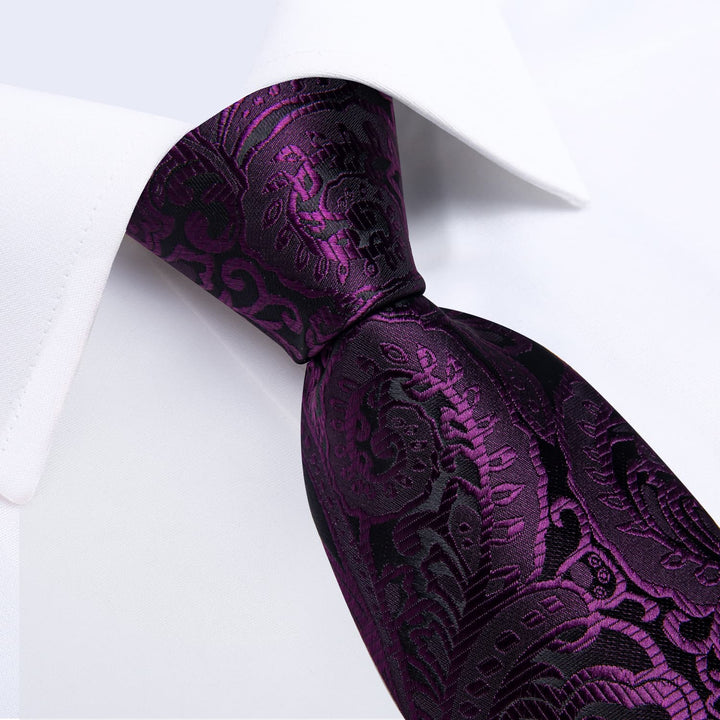 dark purple floral tie