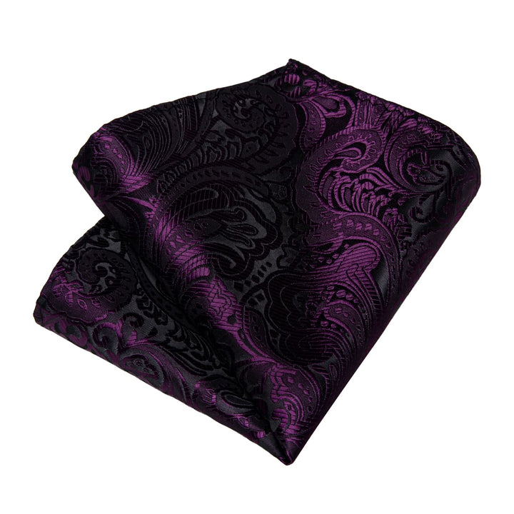 black and purple pocket square