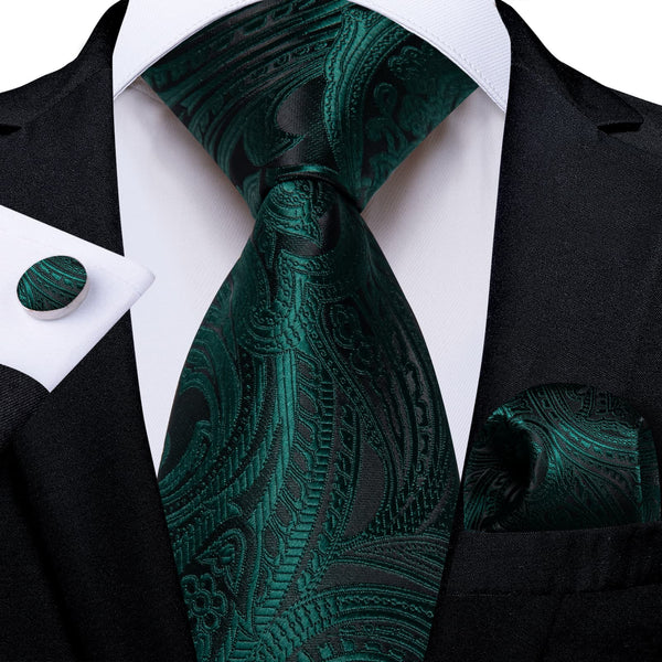 dark green floral tie