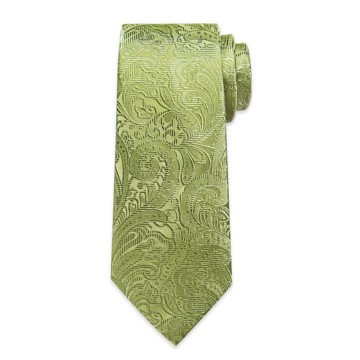 green silk tie