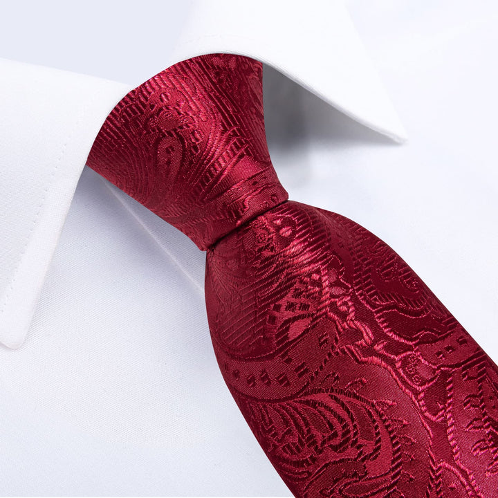 burgundy floral tie