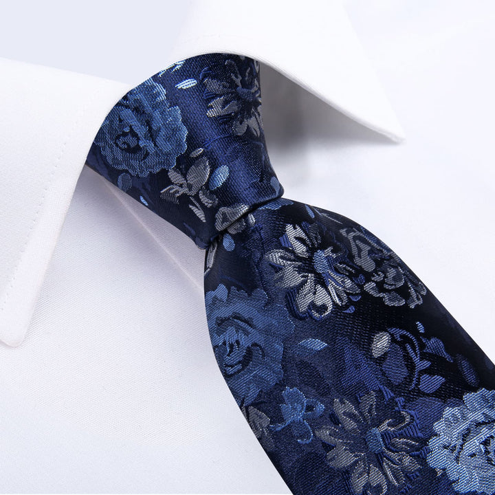 blue floral tie